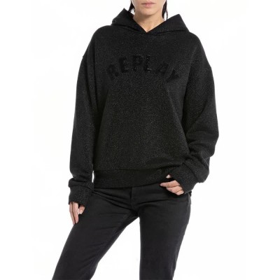 блуза,дамски,блузи,replay,w3637g.000.22672,sweatshirt,black,(black,lurex)