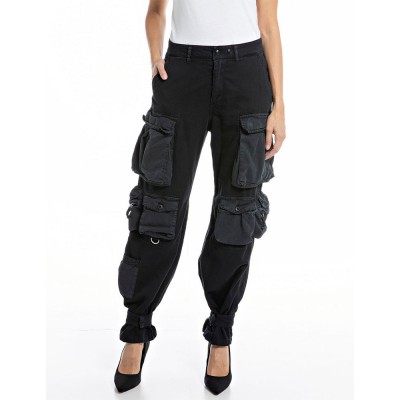 панталони,дамски,панталони,replay,w8019b.000.10307,cargo,pants,black