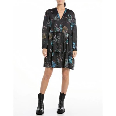рокля,дамски,поли,и,рокли,replay,w9303a.000.74066,long,sleeve,short,dress,multicolor