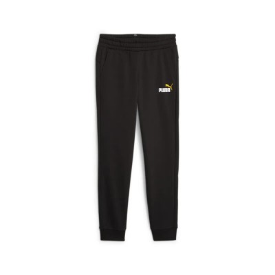 анцуг,детски,панталони,puma,ess+,2,col,logo,fl,cl,b,sweat,pants,black,(puma,black,yellow,sizzle)