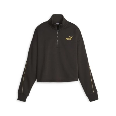 блуза,дамски,блузи,puma,minimal,gold,fl,half,zip,sweatshirt,puma,black