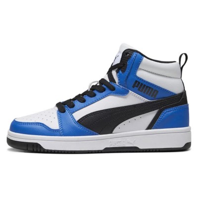 маратонки,детски,маратонки,puma,rebound,v6,mid,trainers,puma,white,puma,black,racing,blue,(blue)