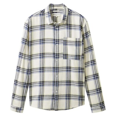 карирана,риза,мъжки,ризи,tom,tailor,1037458,relaxed,checked,long,sleeve,shirt,wool,white,black,blue,check,(white)