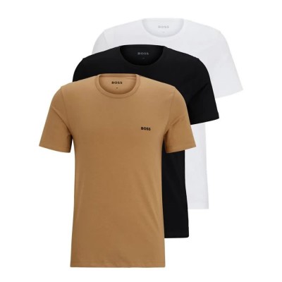 тениска,мъжки,тениски,boss,classic,short,sleeve,t,shirt,3,units,multicolor,(medium,beige)