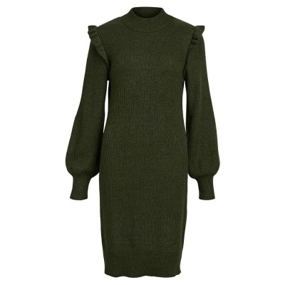рокля,дамски,поли,и,рокли,object,malena,long,sleeve,midi,dress,duffel,bag,detail,melange,(green)