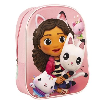 раница,раници,cerdá,3d,gabby´s,dollhouse,backpack,pink,(pink)