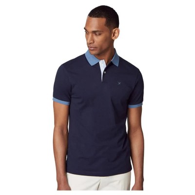 дамски,блузи,с,яка,мъжки,блузи,с,яка,hackett,selvedge,placket,short,sleeve,polo,blue,(navy)