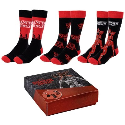 чорапи,мъжки,чорапи,cerdá,stranger,things,half,long,socks,3,units,red,(multicolor)