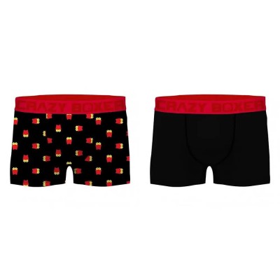 боксерки,мъжко,бельо,crazy,boxer,french,fries,boxers,2,units,black,(multicolor)