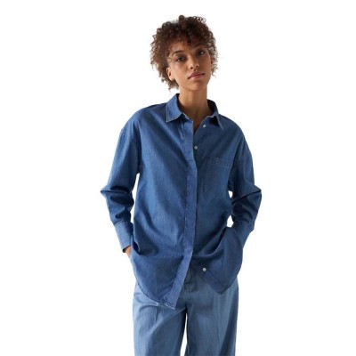 риза,с,дълъг,ръкав,дамски,блузи,дамски,ризи,salsa,jeans,21007012,oversize,long,sleeve,shirt,blue