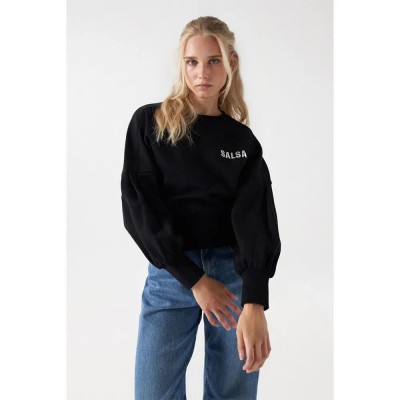 блуза,дамски,блузи,salsa,jeans,21007109,sweatshirt,black,(black)