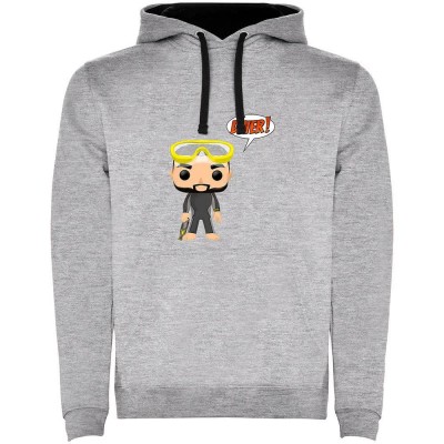суичър,мъжки,пуловери,kruskis,chibi,diver,two,colour,hoodie,heather,grey,black,(grey)
