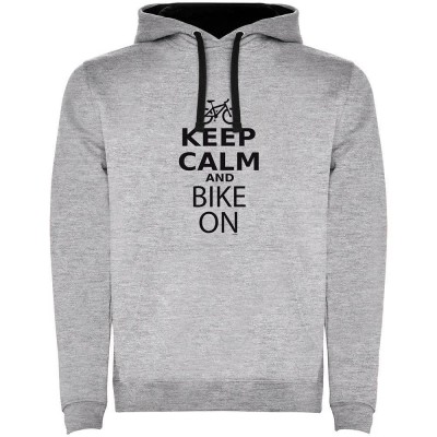 суичър,мъжки,пуловери,kruskis,keep,calm,and,bike,on,two,colour,hoodie,heather,grey,black,(grey)