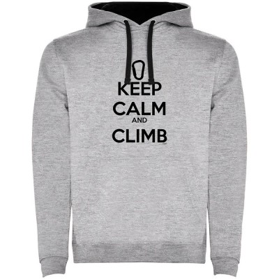 суичър,мъжки,пуловери,kruskis,keep,calm,and,climb,two,colour,hoodie,heather,grey,black,(grey)