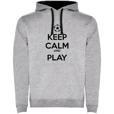 суичър,мъжки,пуловери,kruskis,keep,calm,and,play,football,two,colour,hoodie,heather,grey,black,(grey)