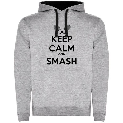 суичър,мъжки,пуловери,kruskis,keep,calm,and,smash,two,colour,hoodie,heather,grey,black,(grey)