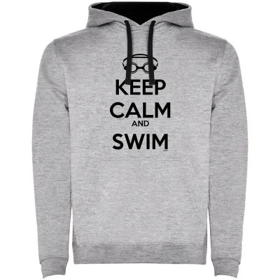 суичър,мъжки,пуловери,kruskis,keep,calm,and,swim,two,colour,hoodie,heather,grey,black,(grey)