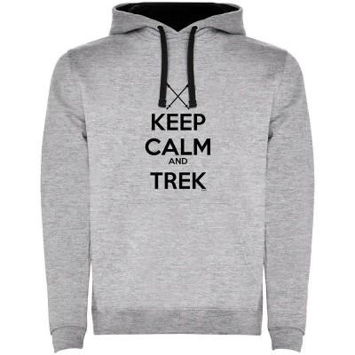 суичър,мъжки,пуловери,kruskis,keep,calm,and,trek,two,colour,hoodie,heather,grey,black,(grey)