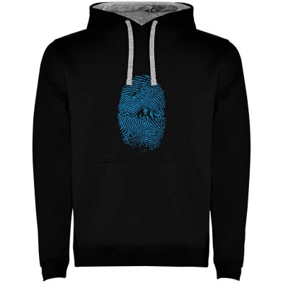 суичър,мъжки,пуловери,kruskis,mountain,fingerprint,two,colour,hoodie,black,grey,(black)