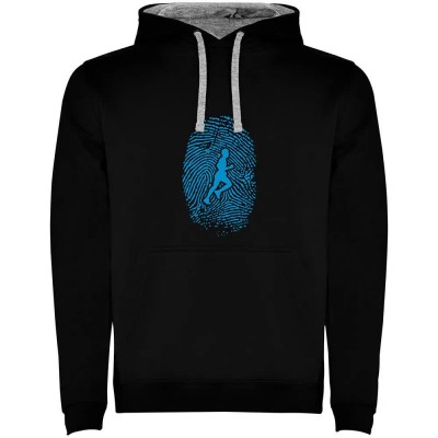 суичър,мъжки,пуловери,kruskis,runner,fingerprint,two,colour,hoodie,black,grey,(black)