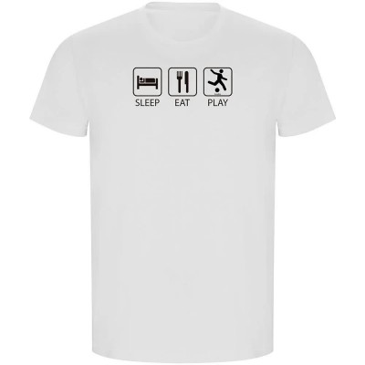 футболна,фланелка,мъжки,тениски,kruskis,sleep,eat,and,play,football,eco,short,sleeve,t,shirt,white