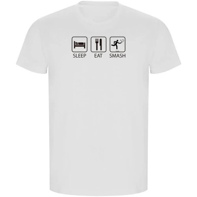 тениска,мъжки,тениски,kruskis,sleep,eat,and,smash,eco,short,sleeve,t,shirt,white