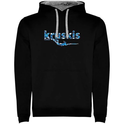 суичър,мъжки,пуловери,kruskis,spearfishing,two,colour,hoodie,black,grey,(black)