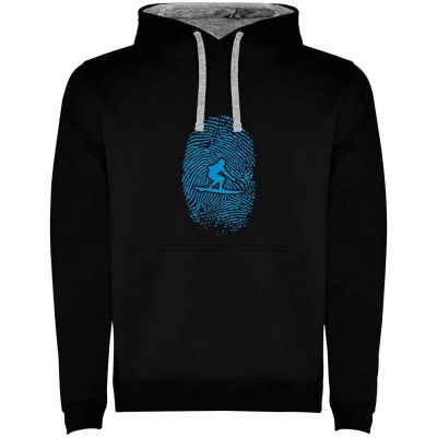 суичър,мъжки,пуловери,kruskis,surfer,fingerprint,two,colour,hoodie,black,grey,(black)