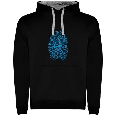 суичър,мъжки,пуловери,kruskis,swimmer,fingerprint,two,colour,hoodie,black,grey,(black)