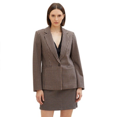сако,дамски,сака,tom,tailor,1037912,checked,blazer,brown