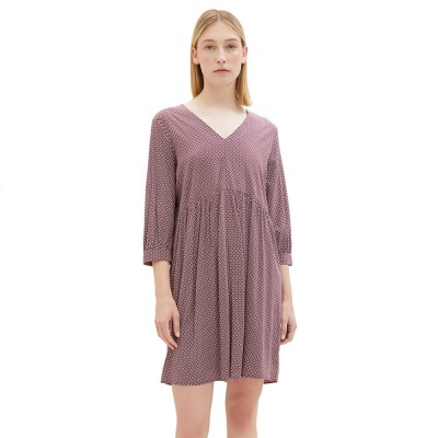 рокля,дамски,поли,и,рокли,tom,tailor,1037933,3,4,sleeve,v,neck,dress,brown