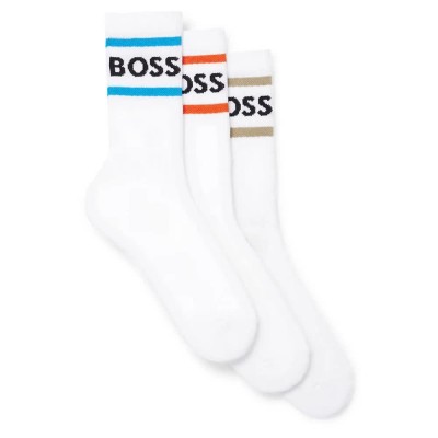 чорапи,мъжки,чорапи,boss,3p,rib,stripe,cc,socks,natural,(white)