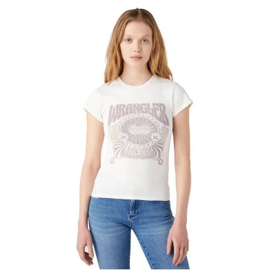 тениска,дамски,тениски,wrangler,shrunken,band,short,sleeve,t,shirt,worn,white,(white)