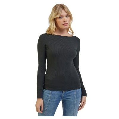 тениска,дамски,тениски,lee,ls,boat,neck,tee,long,sleeve,t,shirt,charcoal,(grey,golden)