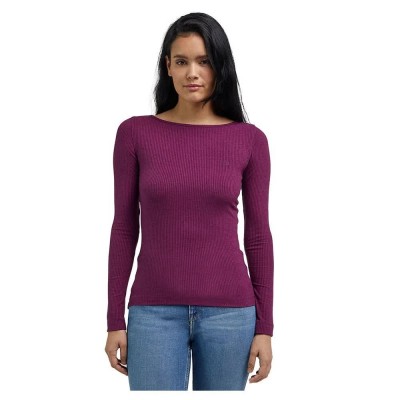 тениска,дамски,тениски,lee,ls,boat,neck,tee,long,sleeve,t,shirt,foxy,violet,(purple)