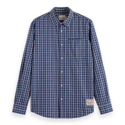 карирана,риза,мъжки,ризи,scotch,&,soda,174533,long,sleeve,shirt,blue,red,check,(blue)