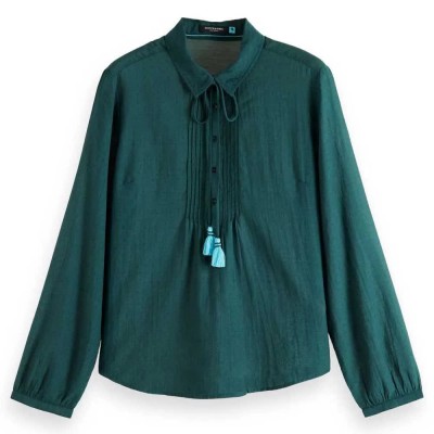 дамски,блузи,scotch,&,soda,173312,long,sleeve,blouse,green,(bottle,green)