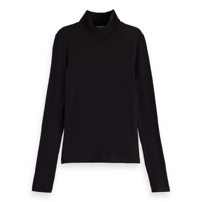 блуза,дамски,пуловери,дамски,плетени,дрехи,scotch,&,soda,174833,high,neck,sweater,black