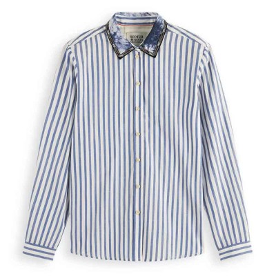 риза,с,дълъг,ръкав,дамски,ризи,scotch,&,soda,174965,long,sleeve,shirt,blue,(blue,stripe)
