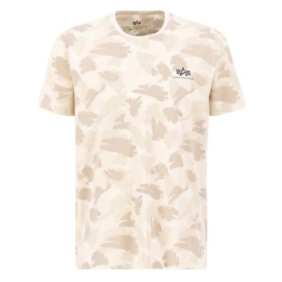 тениска,мъжки,тениски,alpha,industries,basic,small,logo,camo,short,sleeve,t,shirt,beige,(multicolor)