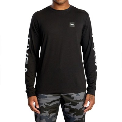 тениска,мъжки,тениски,rvca,2x,long,sleeve,t,shirt,black