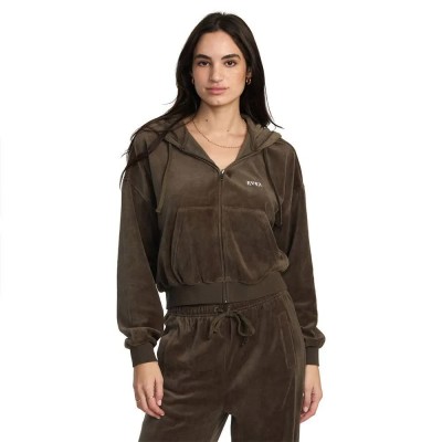 блуза,дамски,блузи,rvca,ring,full,zip,sweatshirt,brown,(major,brown)