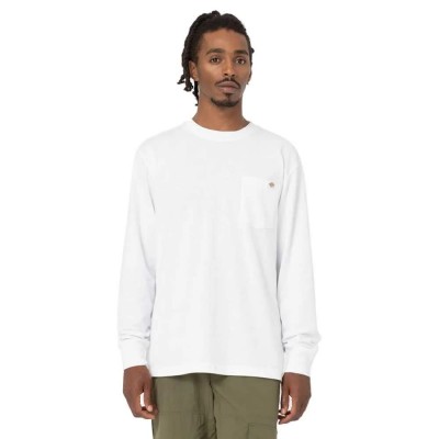 тениска,мъжки,тениски,dickies,luray,pocket,long,sleeve,t,shirt,white