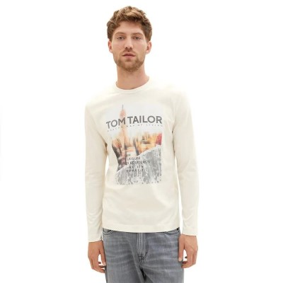 тениска,мъжки,тениски,tom,tailor,1037812,printed,long,sleeve,t,shirt,vintage,beige,(beige)