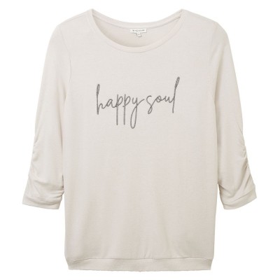 тениска,дамски,тениски,tom,tailor,1038833,cosy,wording,short,sleeve,t,shirt,beige