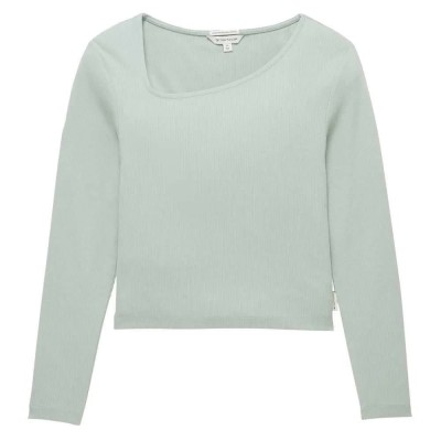 тениска,детски,тениски,tom,tailor,1038984,cropped,rib,long,sleeve,t,shirt,dirty,jade,(white)