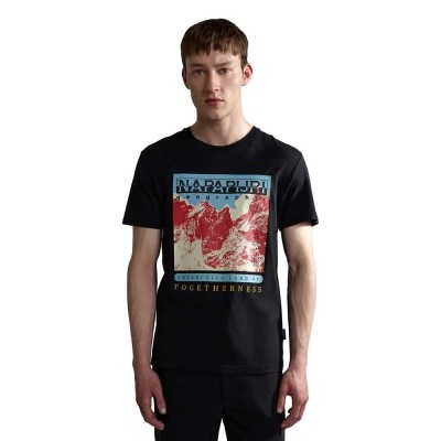 тениска,мъжки,тениски,napapijri,s,forsteri,short,sleeve,t,shirt,black,041,(multicolor)
