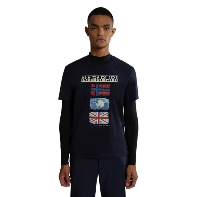 тениска,мъжки,тениски,napapijri,s,gorfou,short,sleeve,t,shirt,blue,marine,(black)