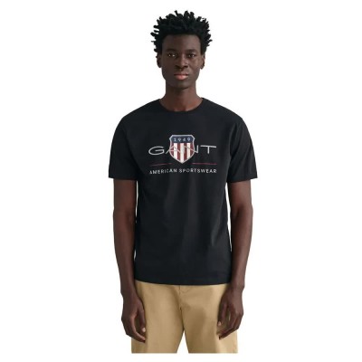тениска,мъжки,тениски,gant,archive,shield,regular,fit,short,sleeve,t,shirt,black,(brown)