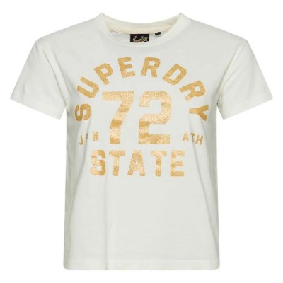 тениска,дамски,тениски,superdry,college,scripted,graphic,short,sleeve,t,shirt,cream,(white)